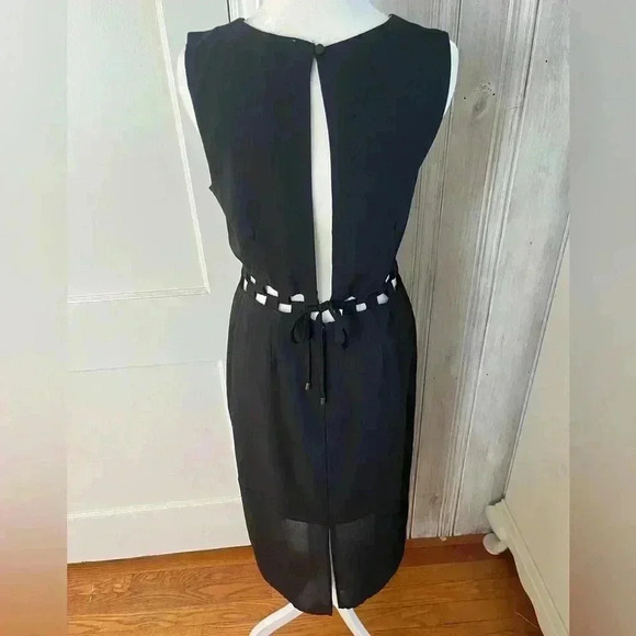 Black Midi Dress w/ cutouts Witchy Dark Romantic Goth Feminine LBD SZ S - Picture 5 of 10